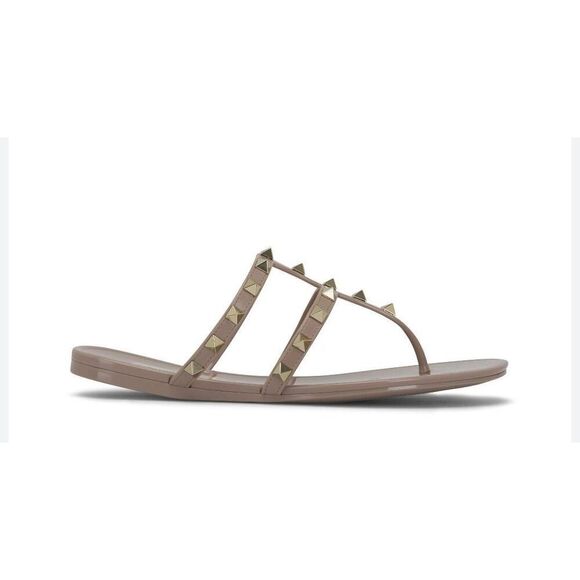 Valentino Garavani Rockstud Flat Sandal Poudre Made in Italy Size 6US - Picture 9 of 10